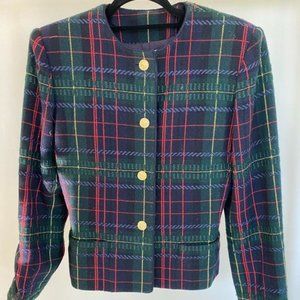 Women's Plaid Vintage Blazer